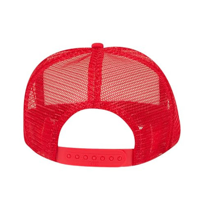 All Gas No Brakes Foam Trucker Cap Adjustable Mesh Back Hat - color: White/Red