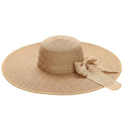 ericotry Womens Folable Floppy Hat Wide Floppy Brim Summer Beach Sun Hat Large Brimmed Garden Beach Sun Hat Big Summer Straw Cap Party Garden Travel (Khaki)