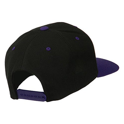 e4Hats.com LA Embroidered Snapback Cap - color: Black Purple