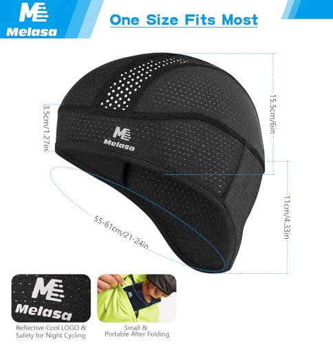 MELASA Cooling Skull Cap for Men Breathable Hard Hat Liner with Neck Shade - color: Black & Black