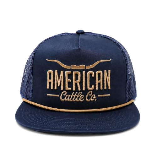Longhorn Adjustable Snapback Western Hat - color: Navy