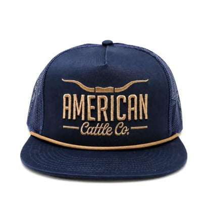 Longhorn Adjustable Snapback Western Hat - color: Navy