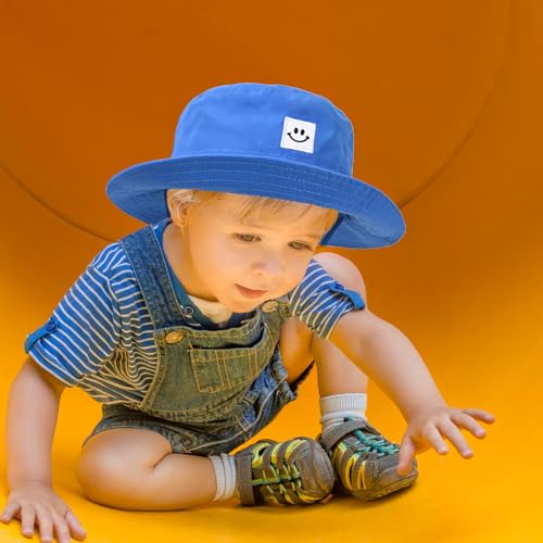 Baby Toddler Sun Hat,Kids Summer UPF 50+ Foldable Beach Bucket Hat for Boys Girls Children - color: Blue, size: 2-4T