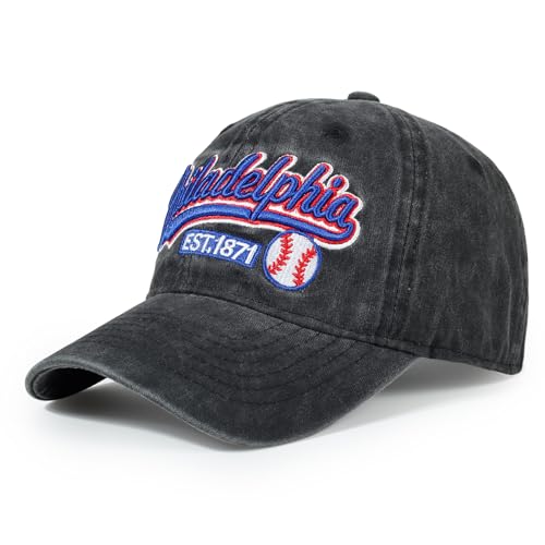 Baseball Cap Unstructured Classic Vintage Embroidered Ball Hat Men Women - color: Philadelphia