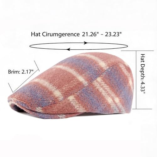 Idopy Men`s Classic Adjustable Ivy Irish Newsboy Golf Cap Hat - color: 451 Pink