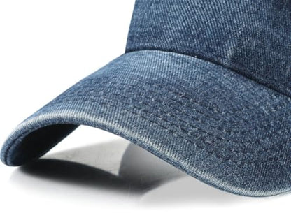 Washed Denim Sun Visors Women Adjustable Beach Sun Hat Cotton Empty Top Baseball Cap Golf Tennis Sports Hat for Men - color: Light-blue