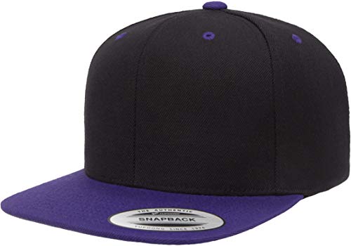 Flexfit Unisex Adult Yp Classics Premium Snapback Cap – 2-Tone - color: Black/Purple