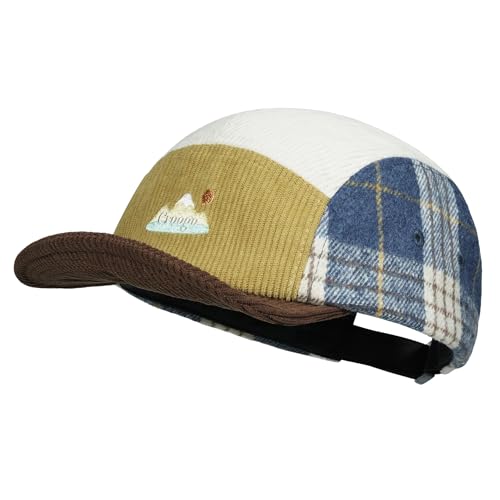 Croogo Short Brim Hat Vintage Corduroy 5 Panel Hat for Men Hip Hop Style - color: Crsb02-darkyellow, size: One Size