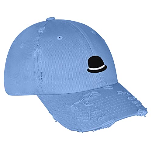JPAK Bowler Hat Vintage Dad Hat Frayed Embroidered Cap Funny - color: Light Blue