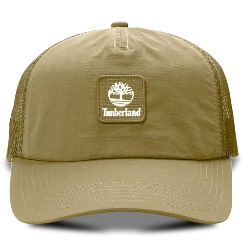 Timberland Mens Trucker Hat, Soft Structured Baseball Cap, Adjustable Mesh Back - color: Tan