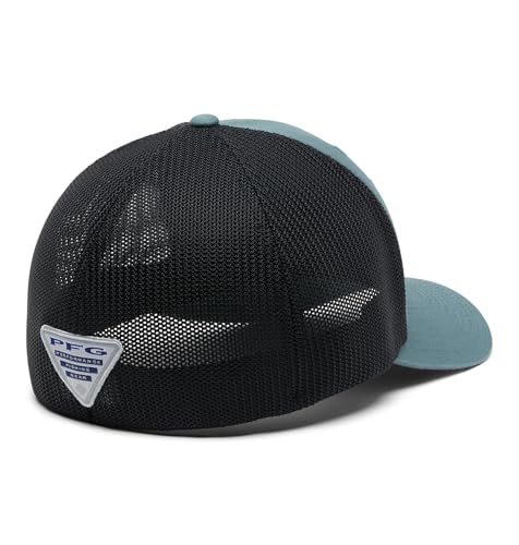 Columbia Unisex PFG Logo Mesh Ball Cap - color: Metal/Black Deltahunter Fish Flag, size: XX-Large