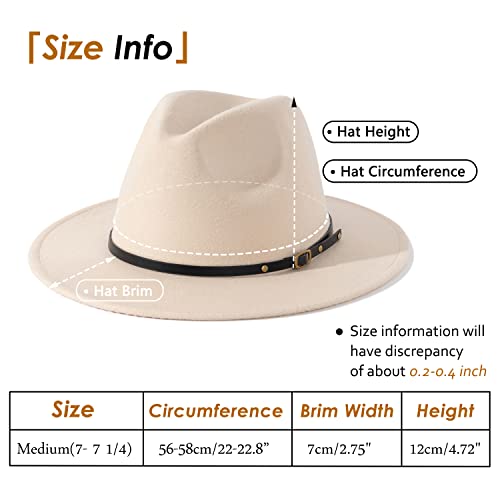 Lisianthus Women Belt Buckle Fedora Hat - color: Creamy