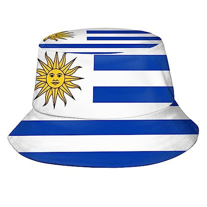 Cute Funny Flag Bucket Hat Packable Fashion Sun Cap Outdoor Flag Fisherman Hat for Women Men Boys Girls - color: Uruguay Flag/S010