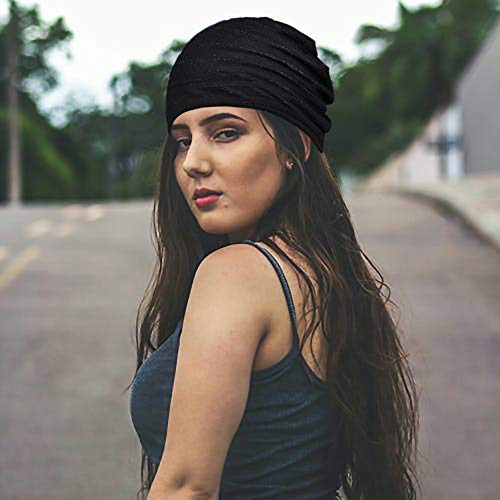 Ababalaya Womens Cotton Summer Beanie Chemo Headwear Sleep Cap - color: C-1409pack