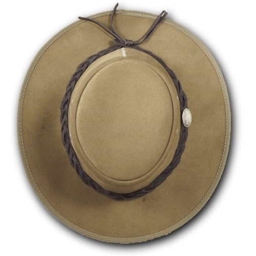 Barmah Hats Foldaway Cattle Suede Leather Hat - Item 1061 - color: Hickory, size: Large