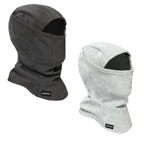 KOOLSOLY Ski Mask Balaclava Cold Weather Warm and Fleece Face Mask Neck Warmer Full Face Mask for Men&Women - color: Gray*dark Grey