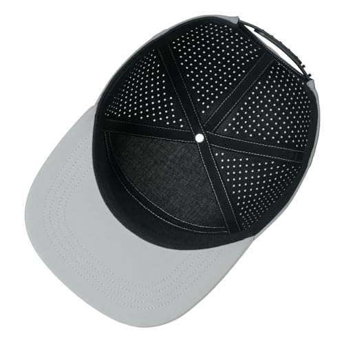 FEINION Men Laser Mesh Flat Brim Snapback Baseball Cap - color: Grey