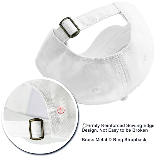Loneshark Short Brim Baseball Hat for Running Small Bill Umpire Cap - color: White