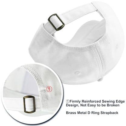 Loneshark Short Brim Baseball Hat for Running Small Bill Umpire Cap - color: White