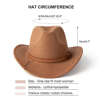 Western Cowboy Hat Wide Brim Outdoor Fedora Hat - color: Z-khaki