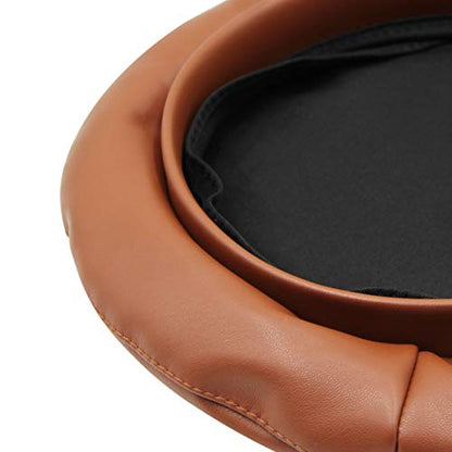 MINGSEECESS Women PU Leather French Black Beret Hat Causal Beanie Hat - color: Brown