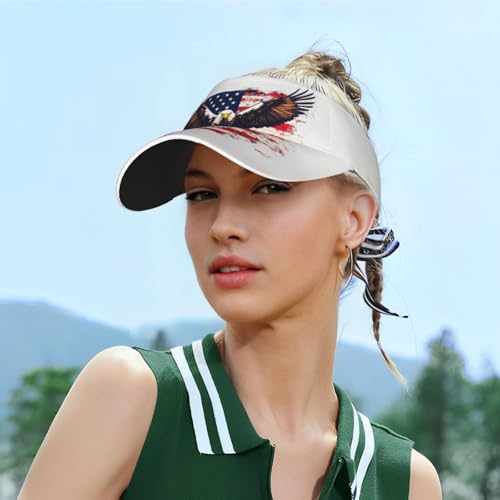 United States 250th Anniversary Hat America Patriotic Visor Caps for Women Men Adjustable Sun Hat - color: Bald Eagle With American Flag 9