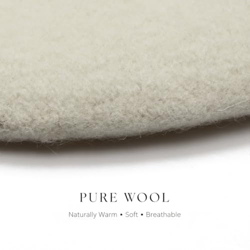 Wheebo Wool Beret Hat,Solid Color French Style Winter Warm Cap for Women Girls Lady - color: Pure White