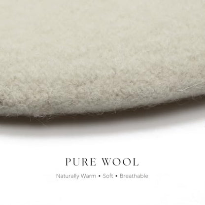 Wheebo Wool Beret Hat,Solid Color French Style Winter Warm Cap for Women Girls Lady - color: Pure White