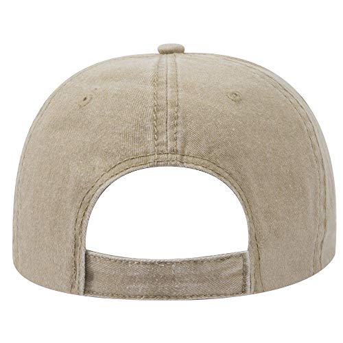 OTTO Garment Washed Pigment Dyed Cotton Twill 6 Panel Low Profile Dad Hat - color: Khaki