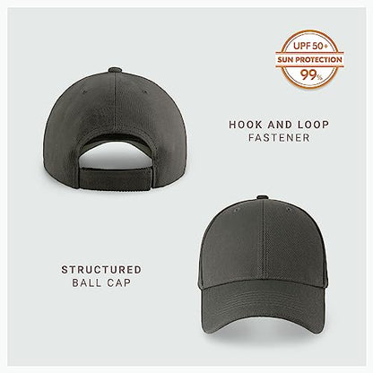 2-Pack Classic Structured Baseball Cap Adjustable Snapback Ball Caps - color: Charcoal