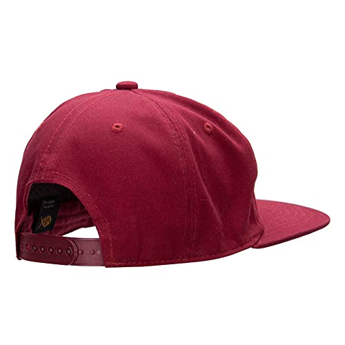 Nissi 5 Panel Cotton High Profile Flat Bill Unstructured Cap - color: Burgundy