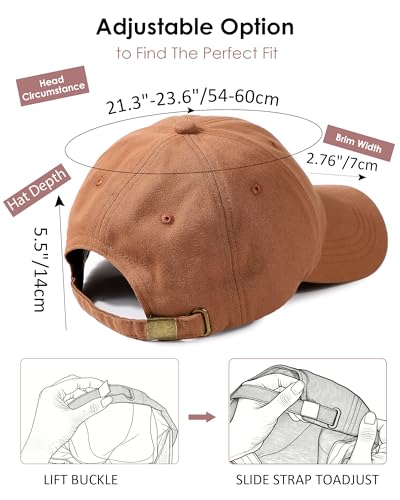 Lvaiz Womens Satin Lined Baseball Cap Washed Cotton Adjustable Dad Hat - color: Brown