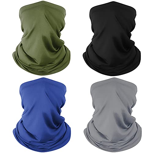 Neck Gaiter Face Mask: Cooling UV Protection Face Cover Breathable - color: Black&grey&green&blue