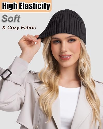 ROYBENS Wool Beanie for Men Women, Seamless Knit Warm Winter Hat Skull Caps - color: 1pcs-dark Gray
