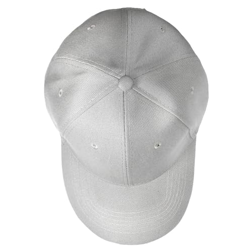 Falari Wholesale Bulk Lot 12-Pack Baseball Cap Adjustable Size Plain Blank Solid Color - color: Light Gray