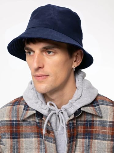 Bucket Hat Beach Sun Hat Fishing Hat for Women Men, Summer Outdoor Travel Packable Fisherman Hat - color: Navy