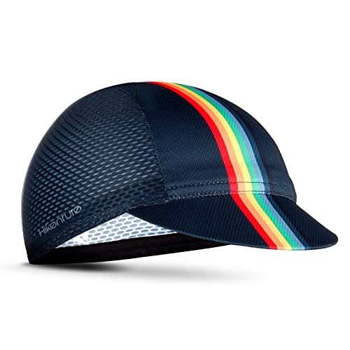 Hikenture Cycling Cap,Cooling Skull Cap Bike Hat with Sun Visor, Summer Breathable Helmet Liner Biking Cap for Men Women - color: Navy