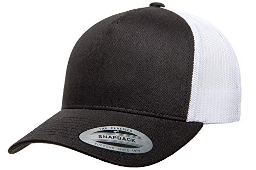 Yupoong Men's Yp Classics 5-Panel Retro Trucker Cap-2-tone - color: Black/White