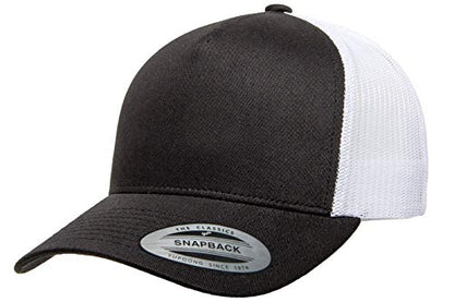 Yupoong Men's Yp Classics 5-Panel Retro Trucker Cap-2-tone - color: Black/White