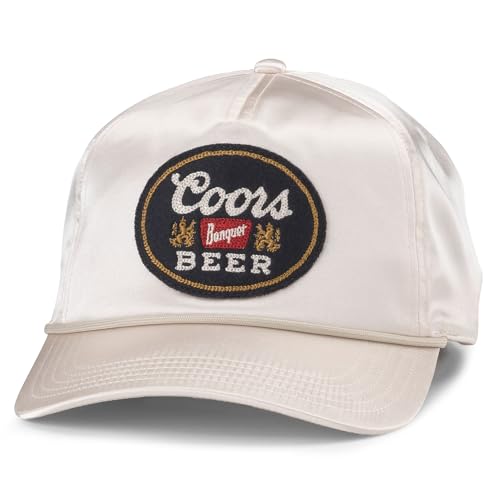 AMERICAN NEEDLE Unisex Coors Beer Patch Adjustable Snapback Baseball Hat - color: Blazer (Shiny Cream)
