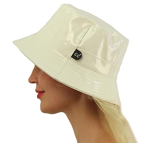 C.C Rain Waterproof Bucket Boonie Bush Fisherman Hiking Wide Brim Cap Hat - color: Ivory