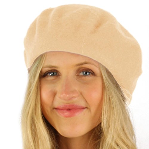 Classic Winter 100% Wool Warm French Art Basque Beret Tam Beanie Hat Cap - color: Khaki