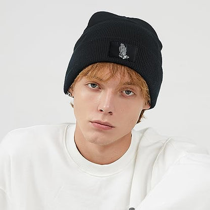 Cool Graphic Beanie for Men and Women - Black - color: Skeleton12