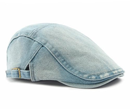 Cotton Newsboy Cap,Breathable Ivy Gatsby Cabbie Beret Hat for Men's Women Driving Hunting Golf - color: Denim Light Blue