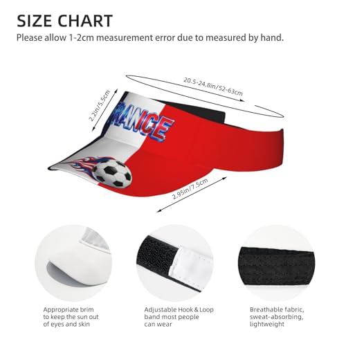 Adjustable Sun Visor Hats, Lightweight Open-Top Sports Visors - color: France