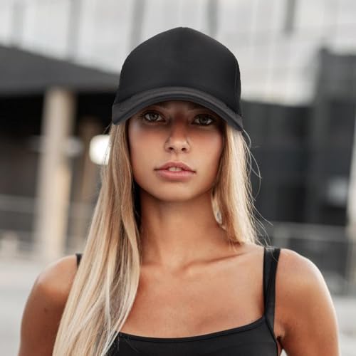 Ultrafun 10 Pack Trucker Hat Mesh Sublimation Blank Hats Adjustable Baseball Caps Hats for Men Women - color: Black