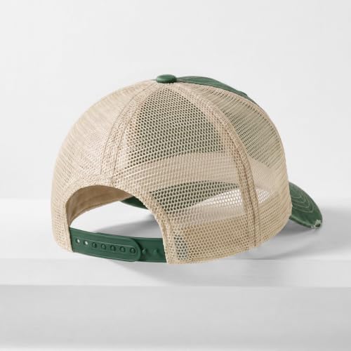 CHOK.LIDS Washed Trucker Hat Unstructured Distressed Pigment Dyed Cap - color: (Hunter Green)