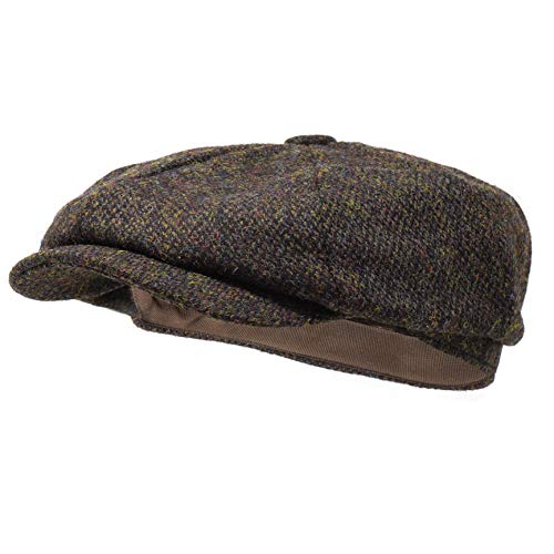 Lomond Newsboy Cap - 100% Handwoven Wool - Harris Tweed - Water Resistant - color: Coffee, size: X-Large