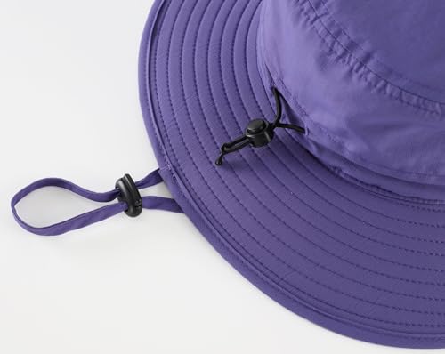 Connectyle Sun Hat for Men Women Outdoor UV Protection Safari Hat for Fishing Hiking Gardening Breathable Cowboy Hat UPF50 - color: Purple