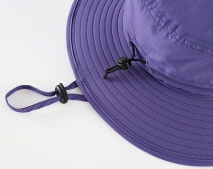 Connectyle Sun Hat for Men Women Outdoor UV Protection Safari Hat for Fishing Hiking Gardening Breathable Cowboy Hat UPF50 - color: Purple